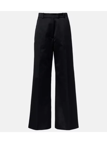 Pantaloni The Frankie Shop din satin negru