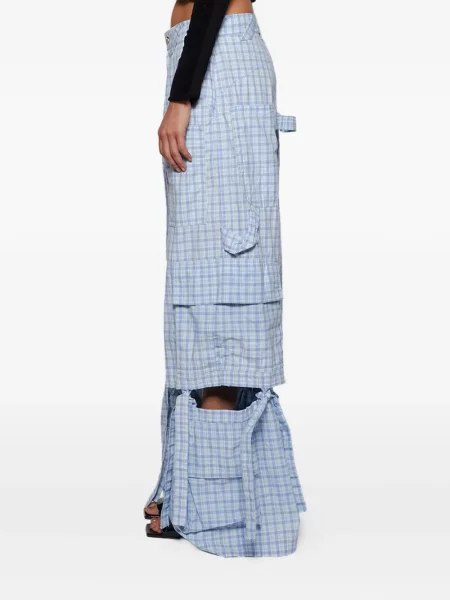 Pantaloni cargo Natasha Zinko în carouri albastru