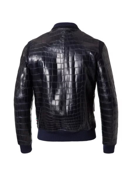 Geanta de piele Philipp Plein albastru