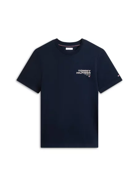 TOMMY HILFIGER Tricou NY albastru / bleumarin / roşu închis alb