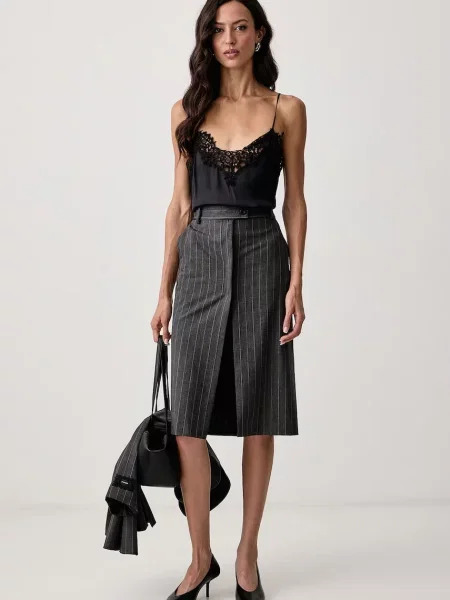 Pinko rochie cu amestec de lână gri