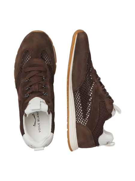 Sneakersy Voile Blanche skórzane brązowe