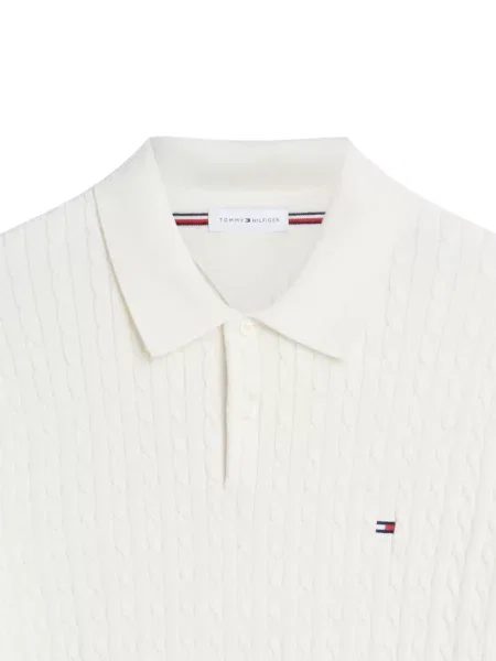 Πλεκτό polo Tommy Hilfiger λευκό