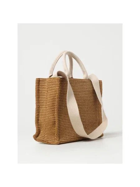 Torba plażowa Marni pleciona brązowa