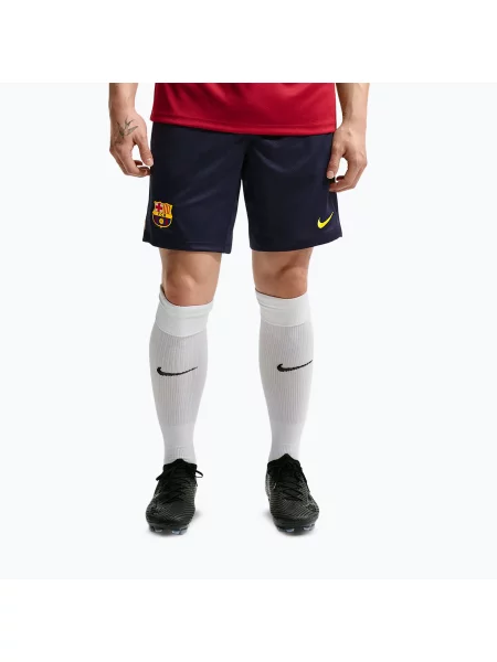 Pantaloni scurți de fotbal pentru bărbați Nike FC Barcelona Strike blackened blue/noble red/mineral yellow roșu