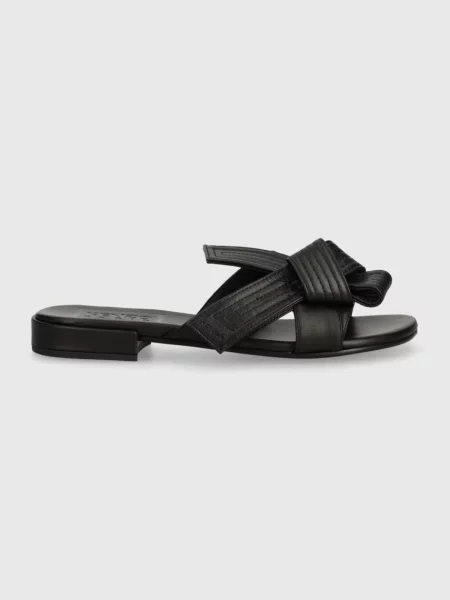 Kenzo klapki skórzane Oki Leather Mules czarny