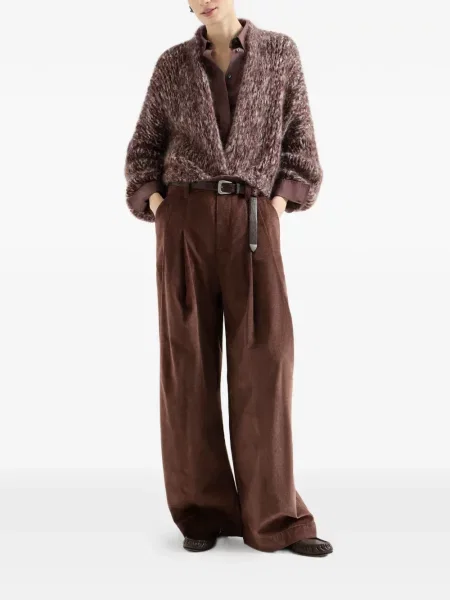 Cardigan Brunello Cucinelli de mohair maro