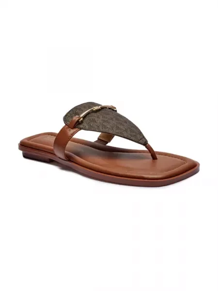Șlapi Michael Kors din piele maro