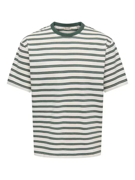 Only & Sons Tricou ONSGeorge verde alb