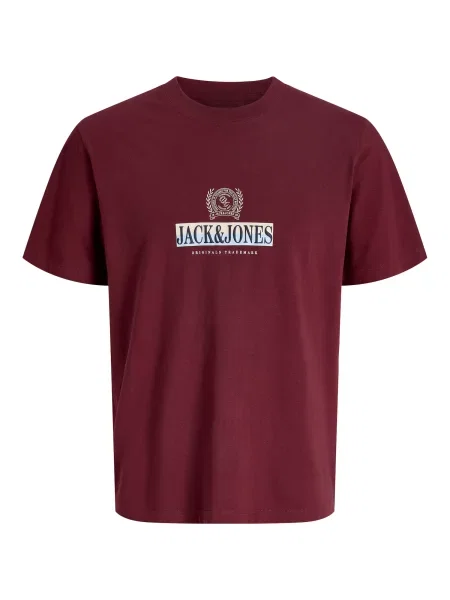 JACK & JONES Tricou JORFREDERIKSBERG bleumarin / albastru deschis / mov zmeură alb
