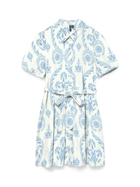 VERO MODA Rochie tip bluză VMDICTHE albastru deschis alb