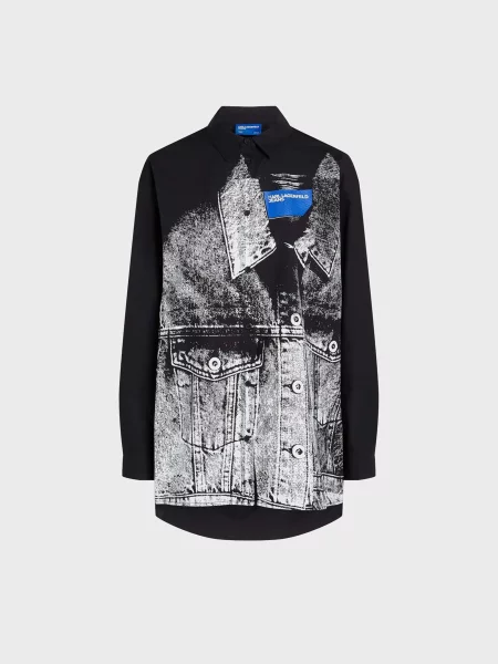 Джинсовая рубашка Karl Lagerfeld Jeans черная