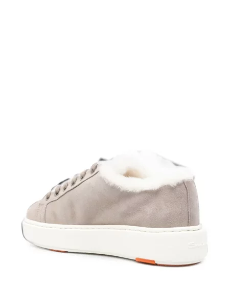 Sneakerși Santoni cu vârf rotund gri