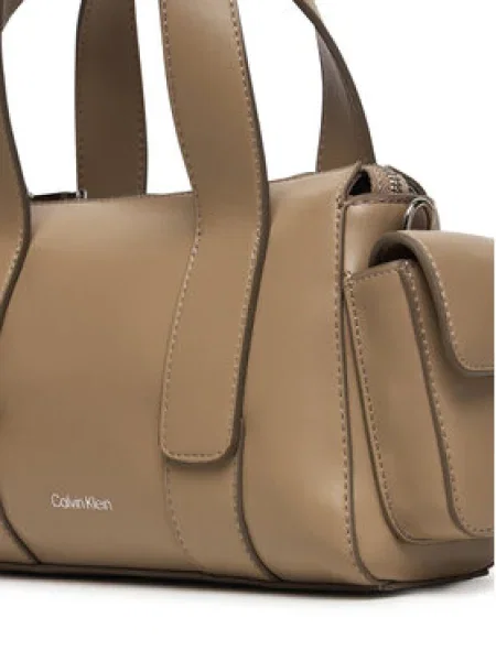 Calvin Klein Kabelka Webbing Strap Pocket Bag béžová