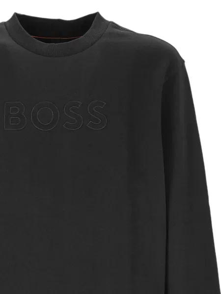Hanorac Boss cu broderie din material terry negru