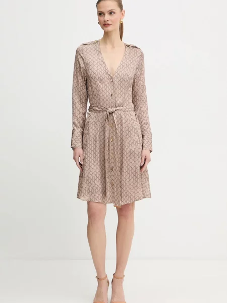 Marciano Guess sukienka BRITNEY mini rozkloszowana beżowy