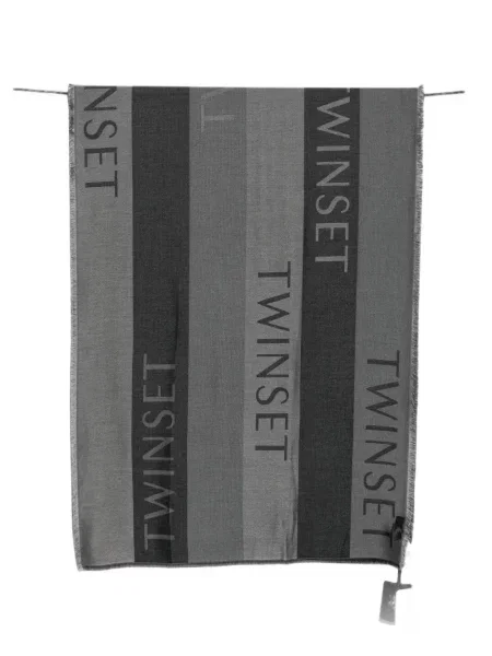 Fular Twinset cu imagine negru