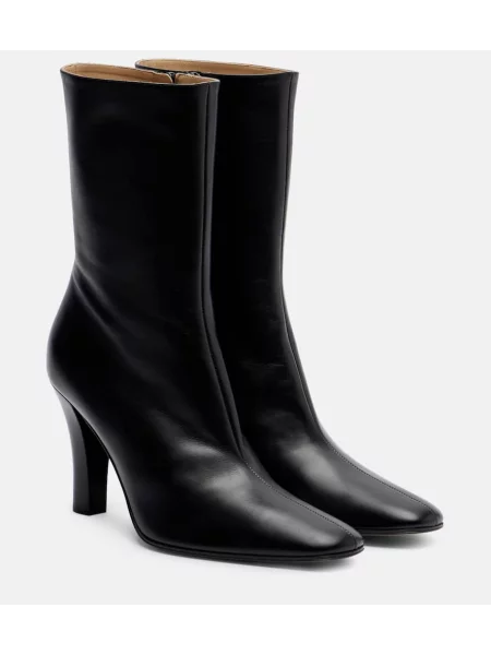 Cizme scurte The Row din piele negru