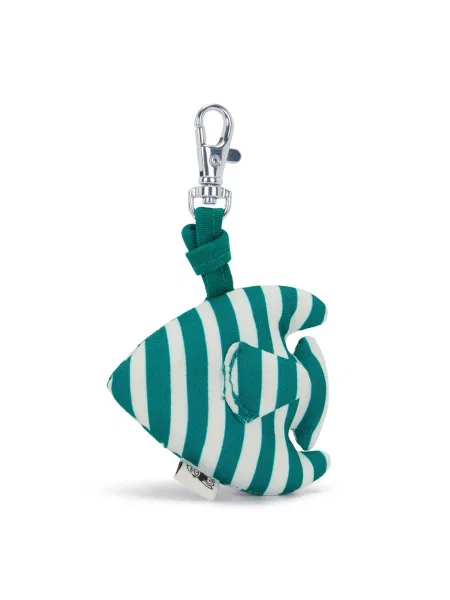 KIPLING Prívesky na kľúče FISH CHARM tmavozelená biela