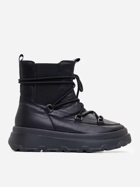 Кожаные дутики Issa Plus черные