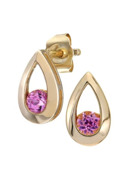 DIAMANT LETERNEL Cercei Ohrhänger aus Gelbgold mit Saphir auriu