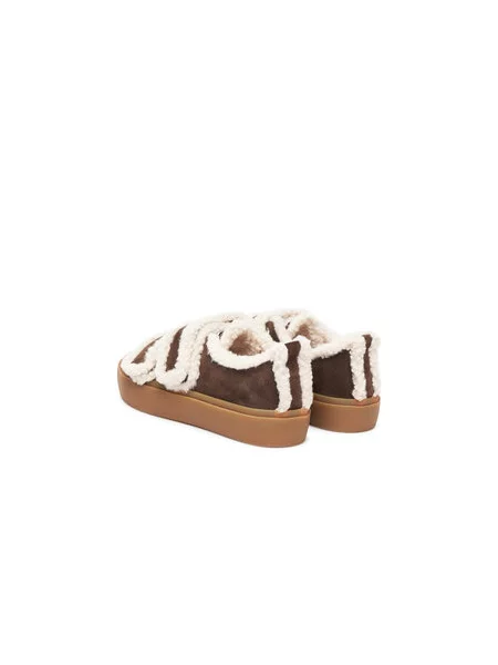 Superge Inuikii Shearling Low Velcro rjava