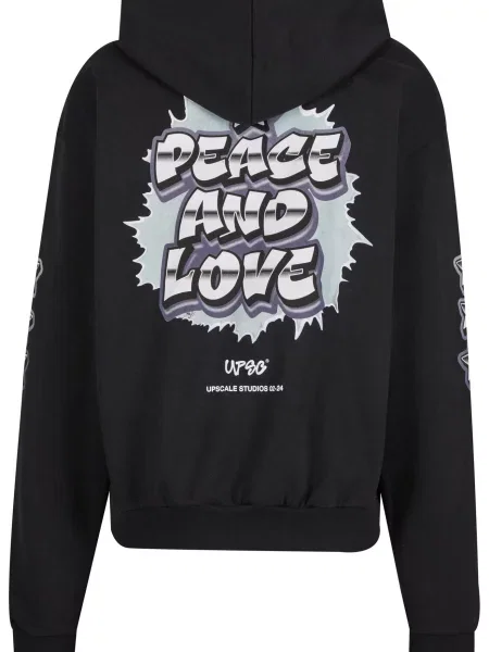 MT Upscale Tréning póló Peace & Love galambkék / sötétszürke / fekete fehér