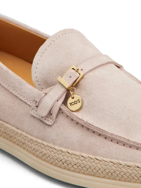 Pantofi loafer Tod's din piele de căprioară roz