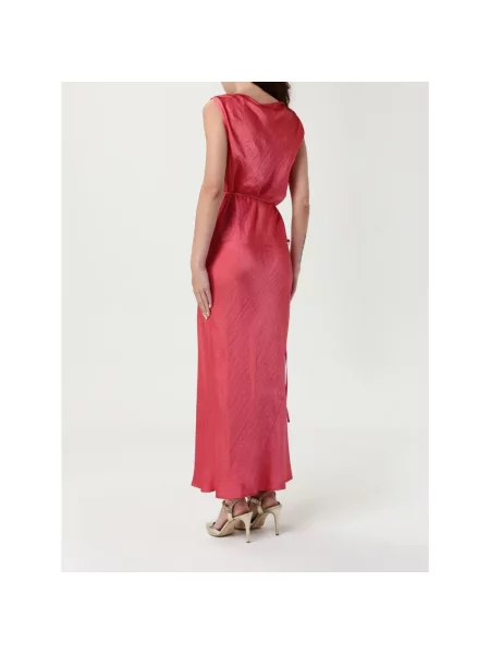 PINKO Sukienki Kobieta S Elegancka Sukienka Maxi z Wiązaniem bocznym czerwony