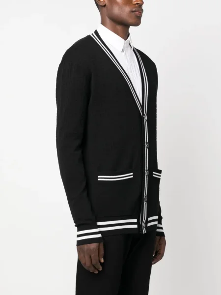 Cardigan Balmain cu decolteu în V negru