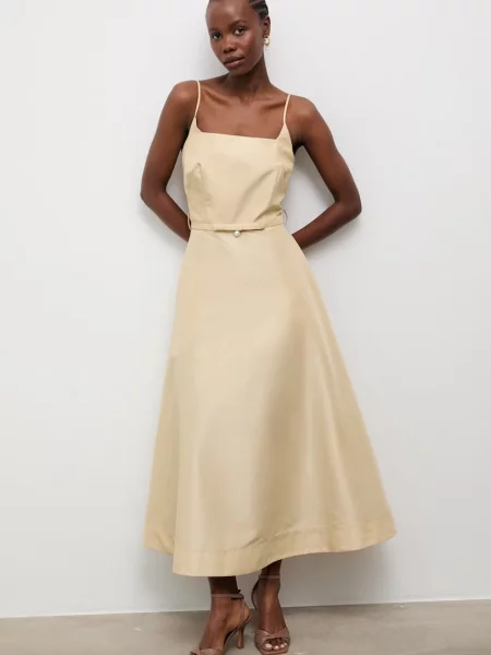 Answear.LAB rochie cu corset galben