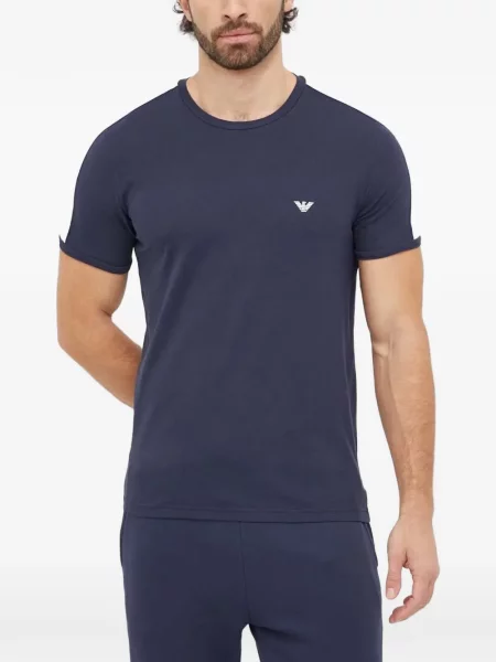 Tricou Emporio Armani cu autograf albastru