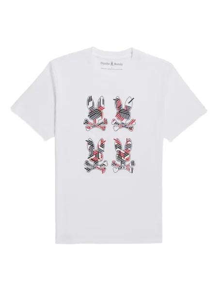 Тениска Psycho Bunny с принт бяло