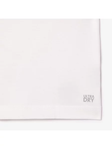 Lacoste T-Shirt Roland Garros O Kroju Regular Fit Z Nadrukiem Przy Dekolcie biały