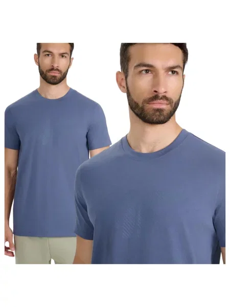 T-shirt regular z nadrukiem 4F niebieska