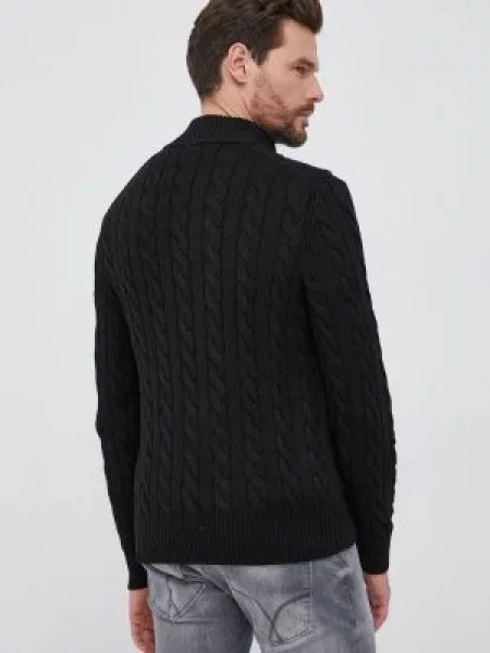 Svetr Polo Ralph Lauren pánský hřejivý s rolákem černá