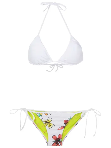 Bikini Amir Slama cu model floral cu imagine alb