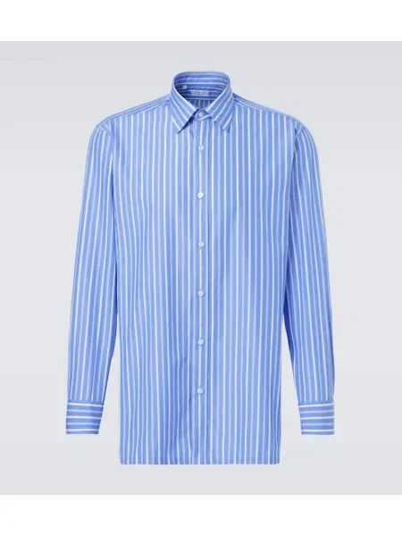 Poplínová košile Charvet modrá