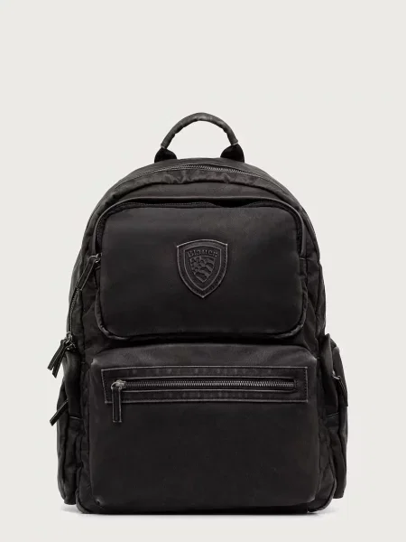 Blauer rucsac pentru bărbați cu imitație de piele negru