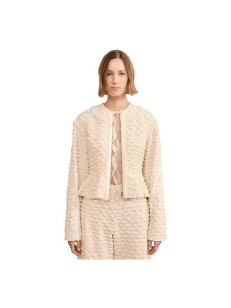 Sweter Ulla Johnson z baskinką beżowy