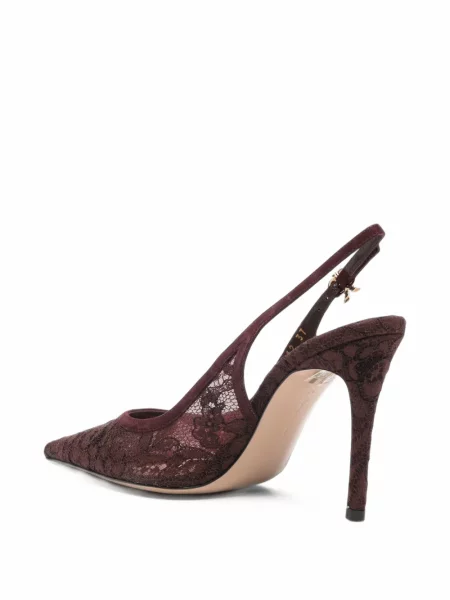 Pantofi cu toc Gianvito Rossi din dantelă roșu