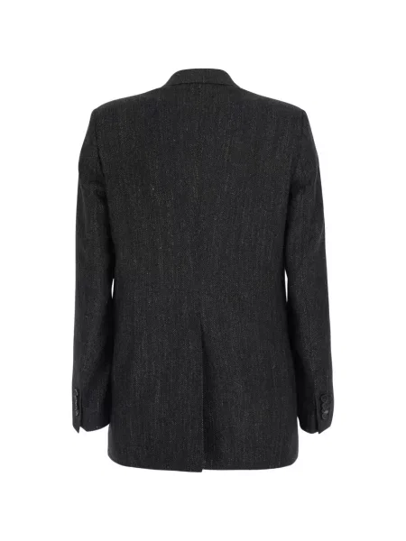 Geacă Tagliatore cu model herringbone cu două rânduri de nasturi gri