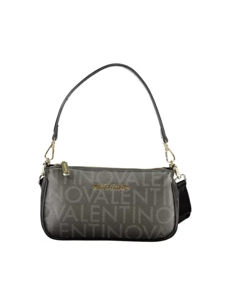 Lniana torebka Valentino Bags czarna