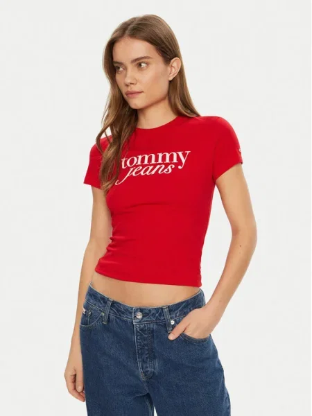 Tommy Jeans Tricou Essential roșu