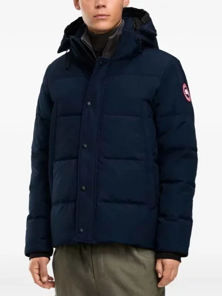 Geacă Canada Goose cu glugă albastru