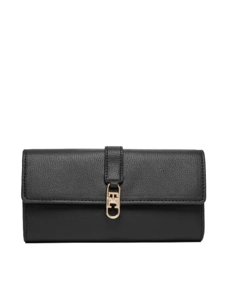 Tommy Hilfiger Portfel Th Libre Large Flap Wallet czarny