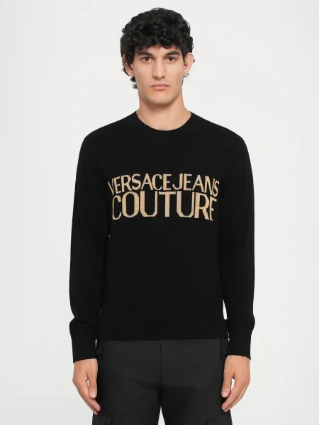Versace Jeans Couture Pulover brocart negru