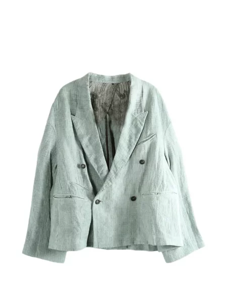 Sacou Ziggy Chen de in cu două rânduri de nasturi verde