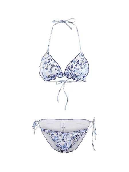 Trendyol Costum de baie două piese bleumarin alb