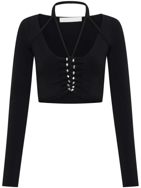 Top Dion Lee z dekoltem halter czarny